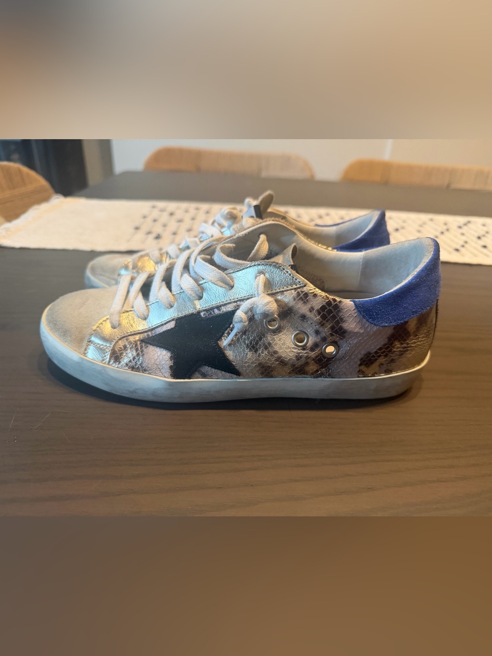 Golden Goose Superstar Snake-Effect Sneakers size 37